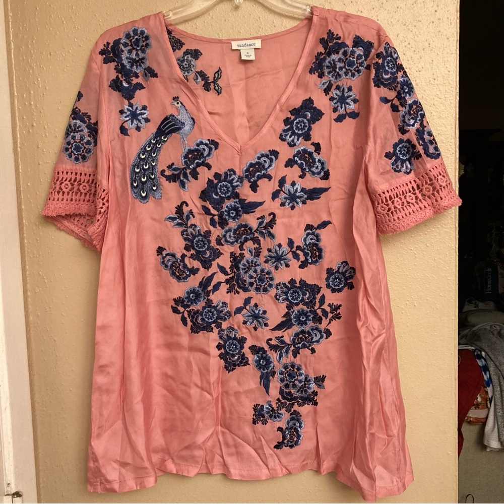 Sundance Pink Embroidered Top